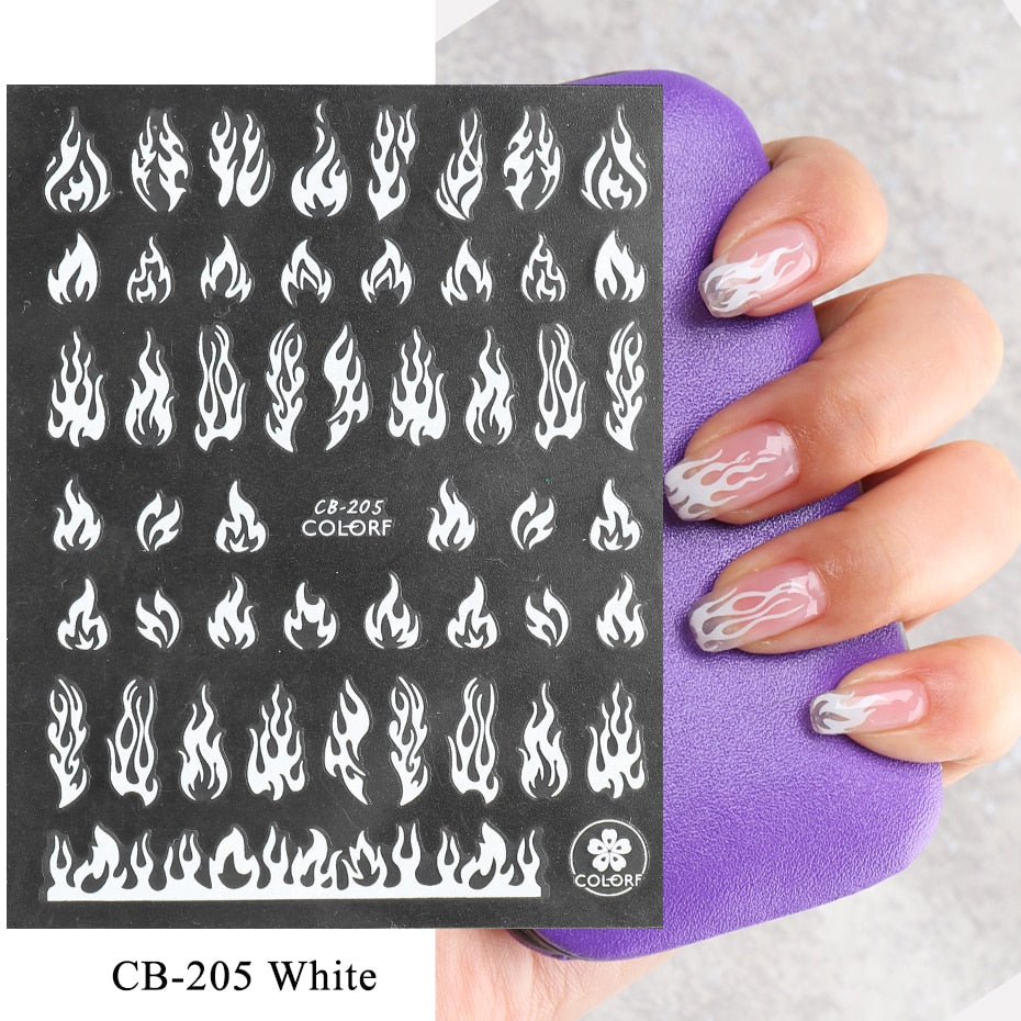 3D Black Snake Leaf Stickers for Nails Geometry Animal Simple Design Manicure Inspired Nail Decals Sliders DIY Decor GLSTZ-CS059