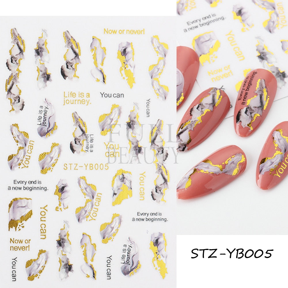 3D Black Snake Leaf Stickers for Nails Geometry Animal Simple Design Manicure Inspired Nail Decals Sliders DIY Decor GLSTZ-CS059