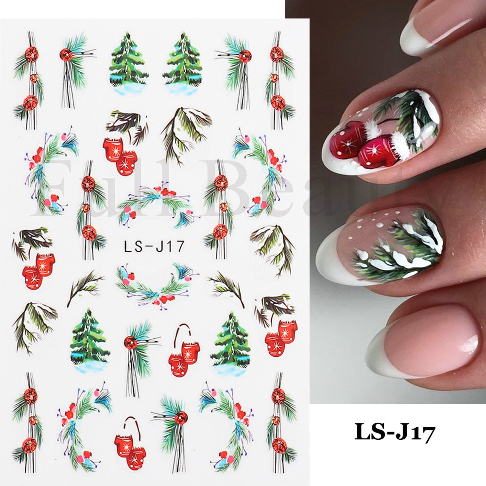 3D Black Snake Leaf Stickers for Nails Geometry Animal Simple Design Manicure Inspired Nail Decals Sliders DIY Decor GLSTZ-CS059