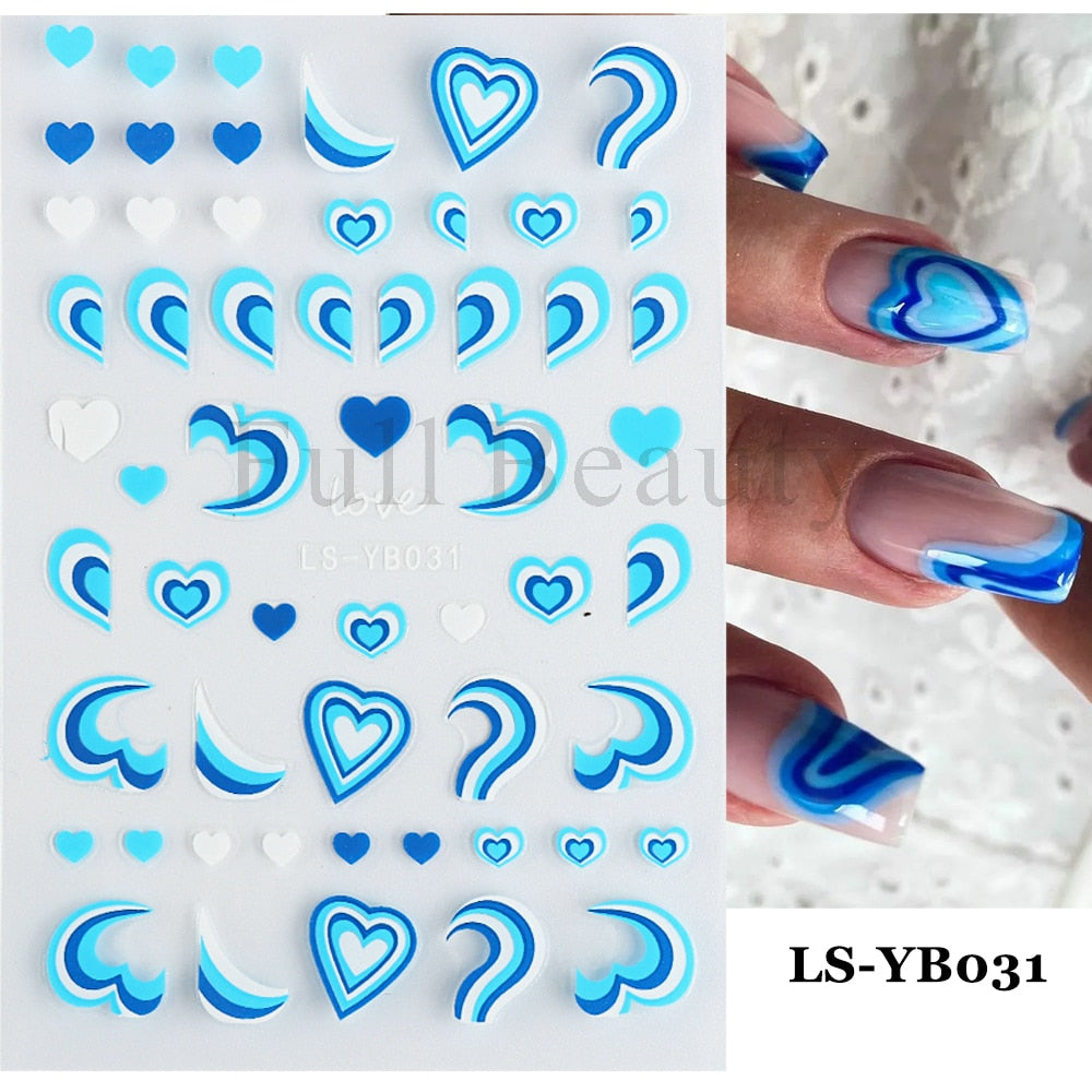 3D Black Snake Leaf Stickers for Nails Geometry Animal Simple Design Manicure Inspired Nail Decals Sliders DIY Decor GLSTZ-CS059