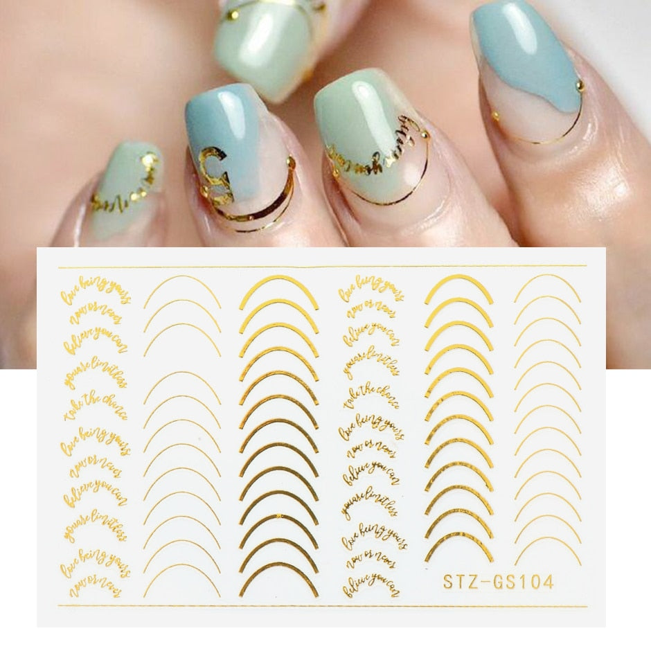 3D Black Snake Leaf Stickers for Nails Geometry Animal Simple Design Manicure Inspired Nail Decals Sliders DIY Decor GLSTZ-CS059