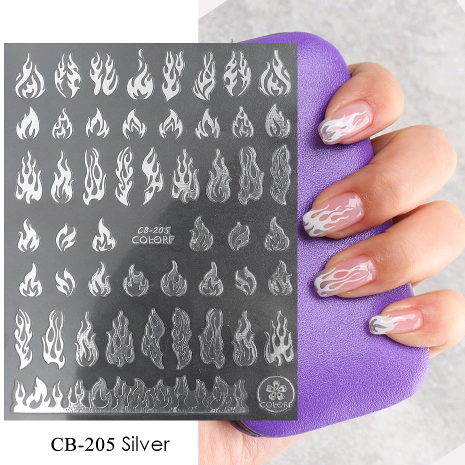 3D Black Snake Leaf Stickers for Nails Geometry Animal Simple Design Manicure Inspired Nail Decals Sliders DIY Decor GLSTZ-CS059