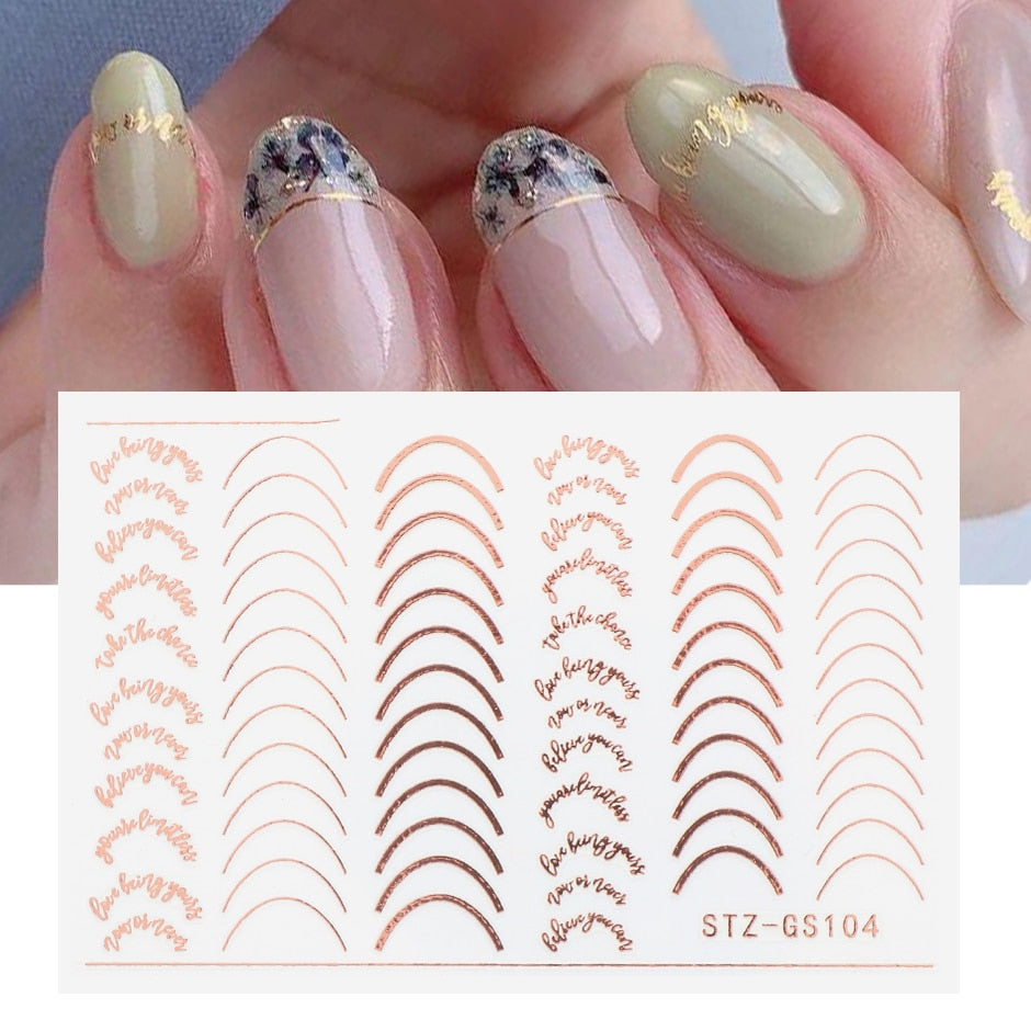 3D Black Snake Leaf Stickers for Nails Geometry Animal Simple Design Manicure Inspired Nail Decals Sliders DIY Decor GLSTZ-CS059